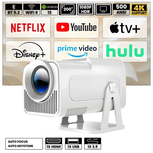 Full HD Portable Projector - Android 13, 1080p | Cinema Anywhere