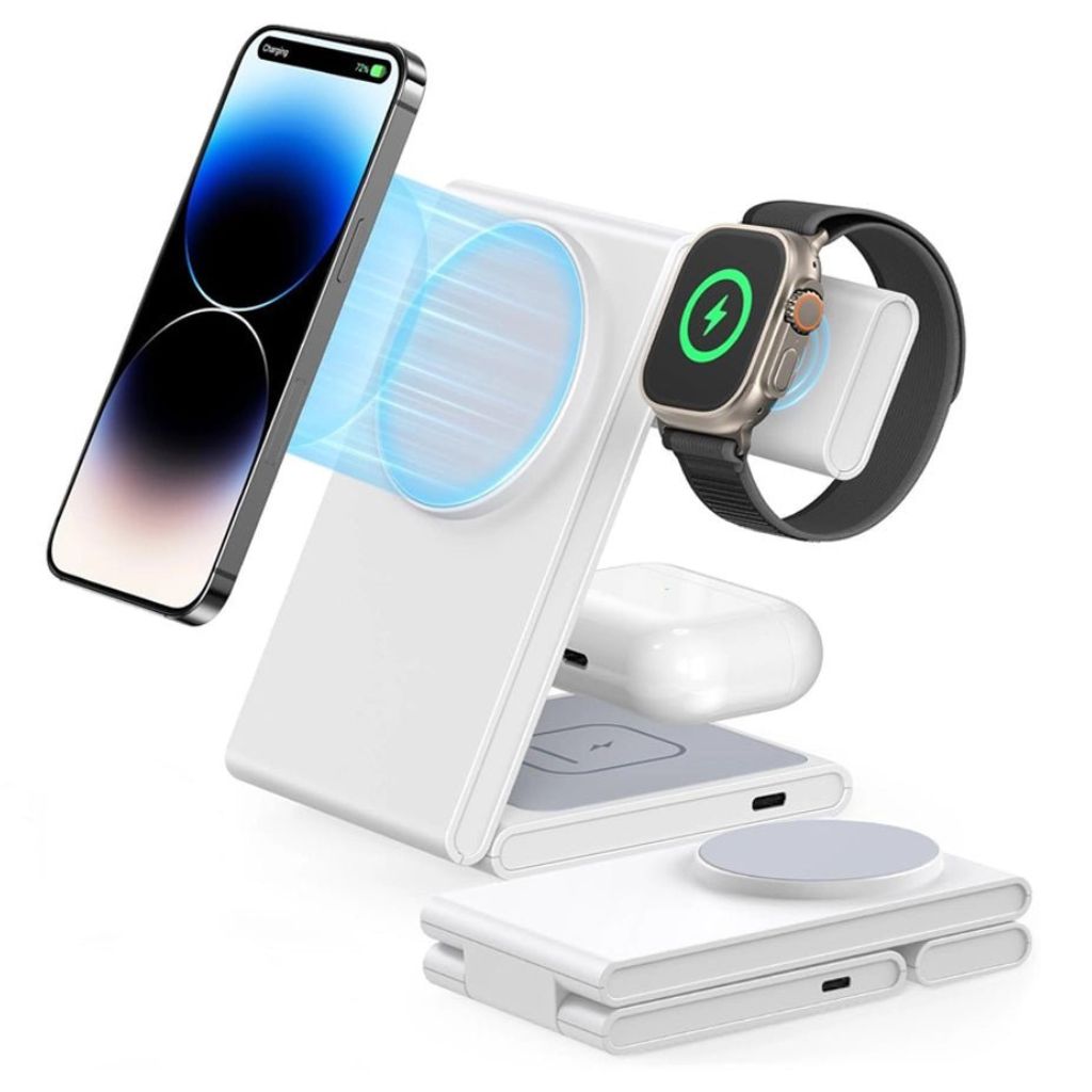 3 in 1 Wireless Charger - Foldable White | Fast Charge