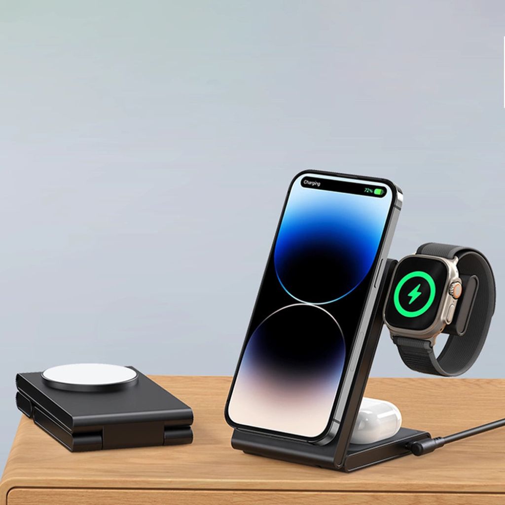 3 in 1 Wireless Charger - Foldable White | Fast Charge