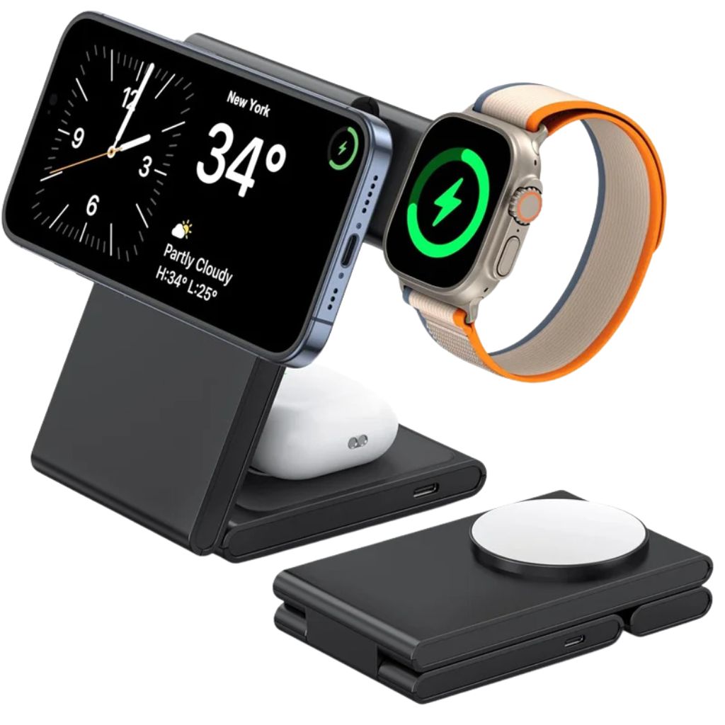 3 in 1 Wireless Charger - Foldable White | Fast Charge