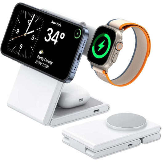 3 in 1 Wireless Charger - Foldable White | Fast Charge