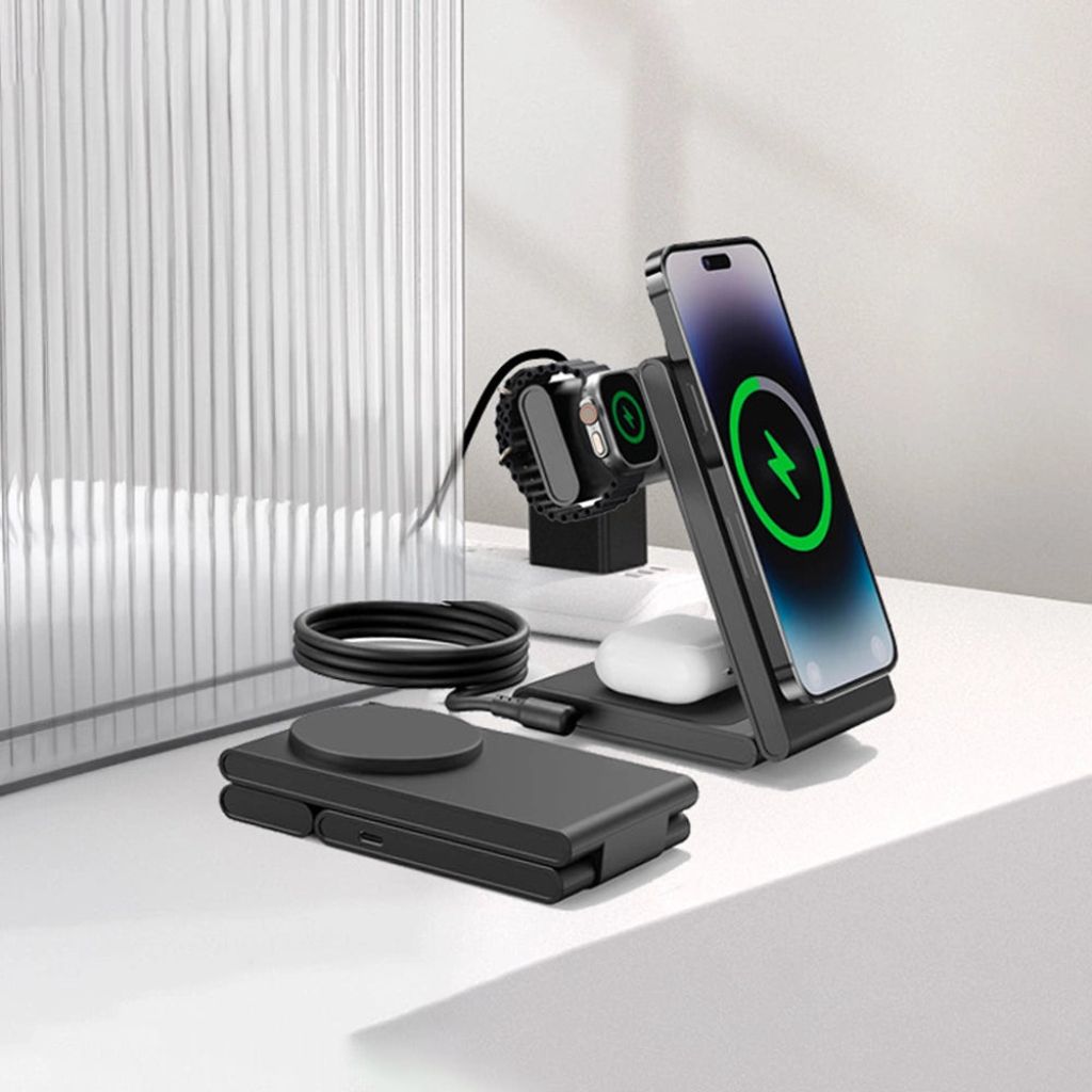 3 in 1 Wireless Charger - Foldable White | Fast Charge