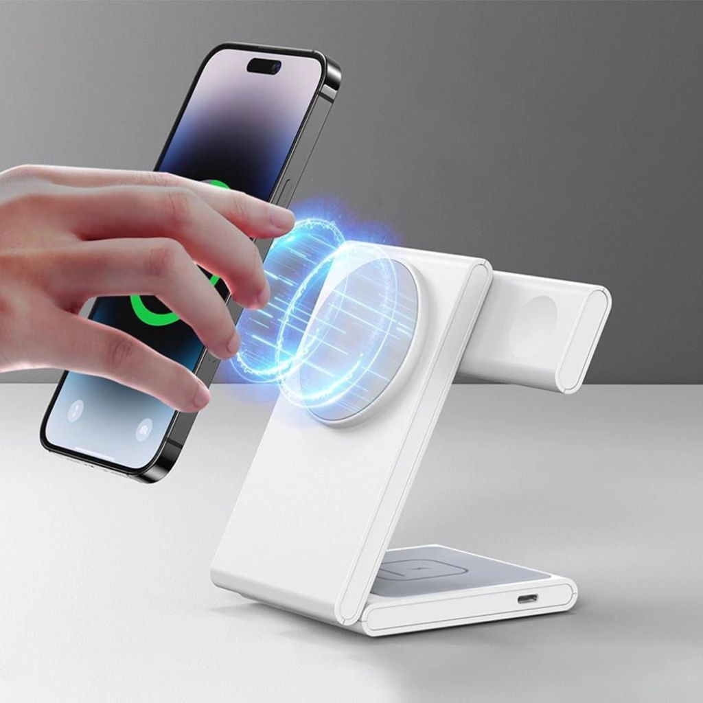 3 in 1 Wireless Charger - Foldable White | Fast Charge