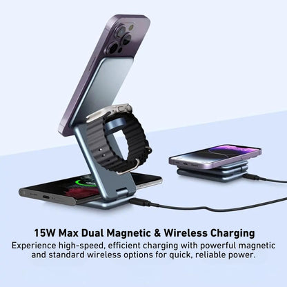 Foldable 3-in-1 MagSafe Charger - Portable, Fast | Declutter
