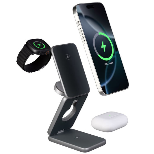 Foldable Wireless Charger - 3-in-1, Portable | Apple Ready