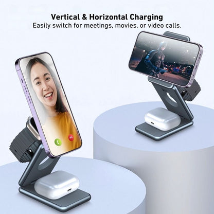 Foldable Wireless Charger - 3-in-1, Portable | Apple Ready