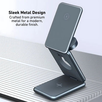 Foldable Wireless Charger - 3-in-1, MagSafe | Portable