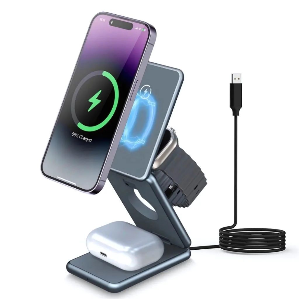 Foldable 3-in-1 MagSafe Charger - Portable, Fast | Declutter