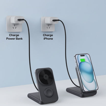 3-in-1 Wireless Charger - Qi2 MagSafe, 8000mAh | Fast Charging