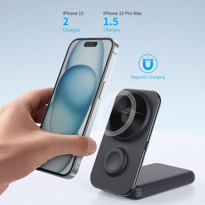 3-in-1 Wireless Charger - Qi2 MagSafe, 8000mAh | Fast Charging