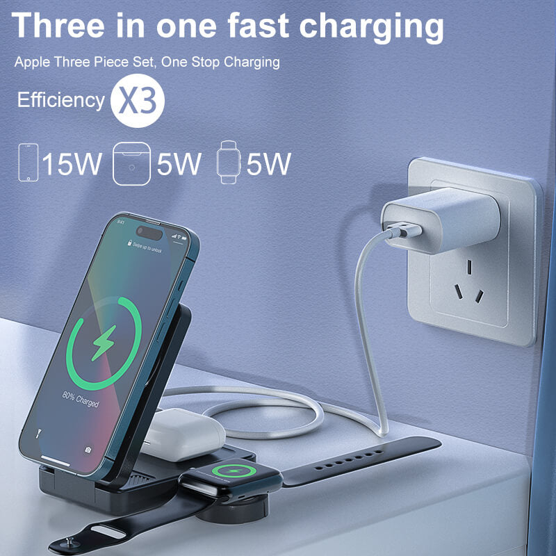 Qi2 3-in-1 Foldable Charger - Fast Charge, Portable | Apple