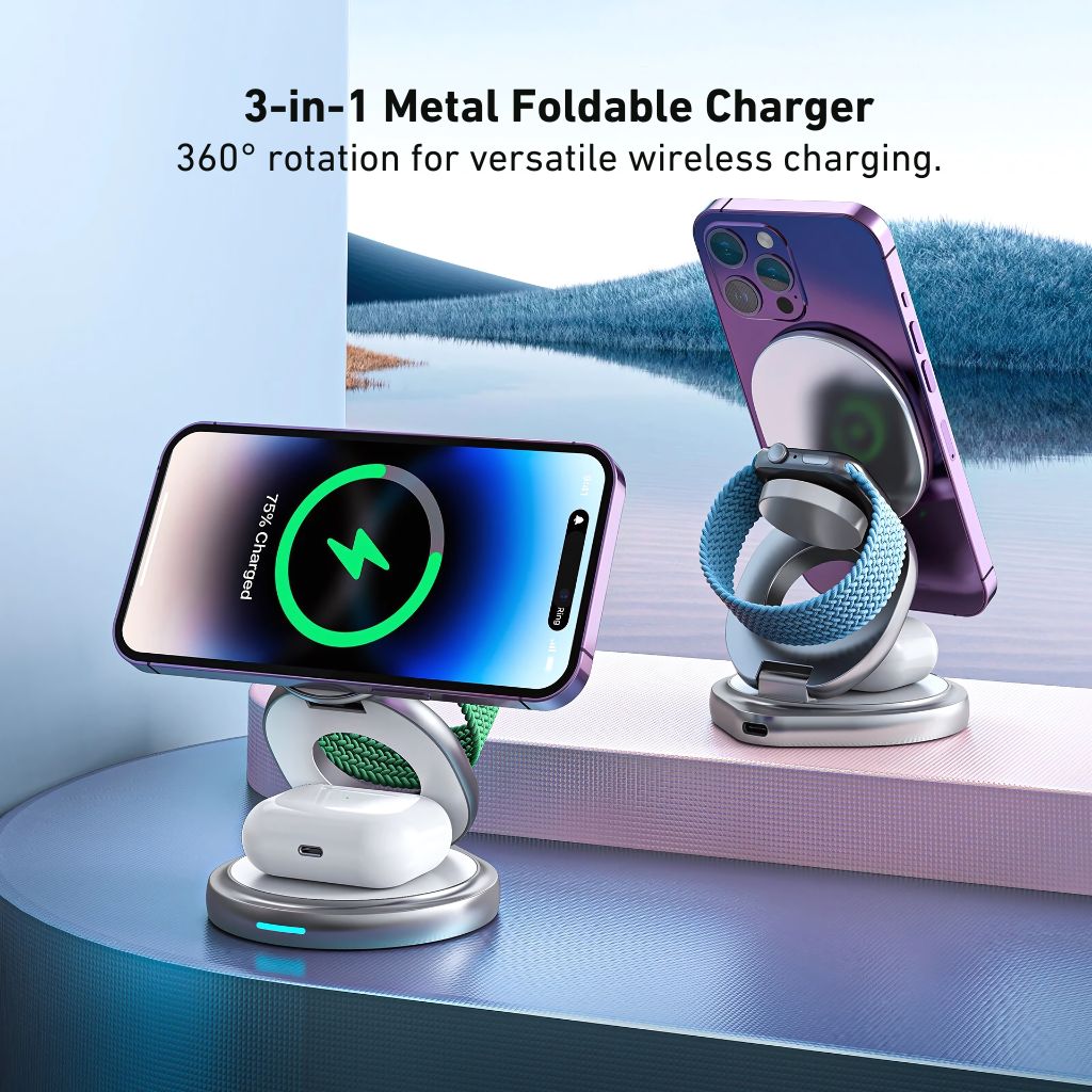 Apple 3 in 1 Charger - Foldable, Fast | Clutter-Free