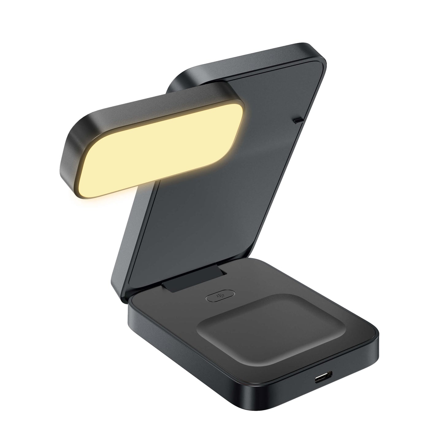 Apple 3-in-1 Foldable Charger - 15W, Black | Travel-Ready