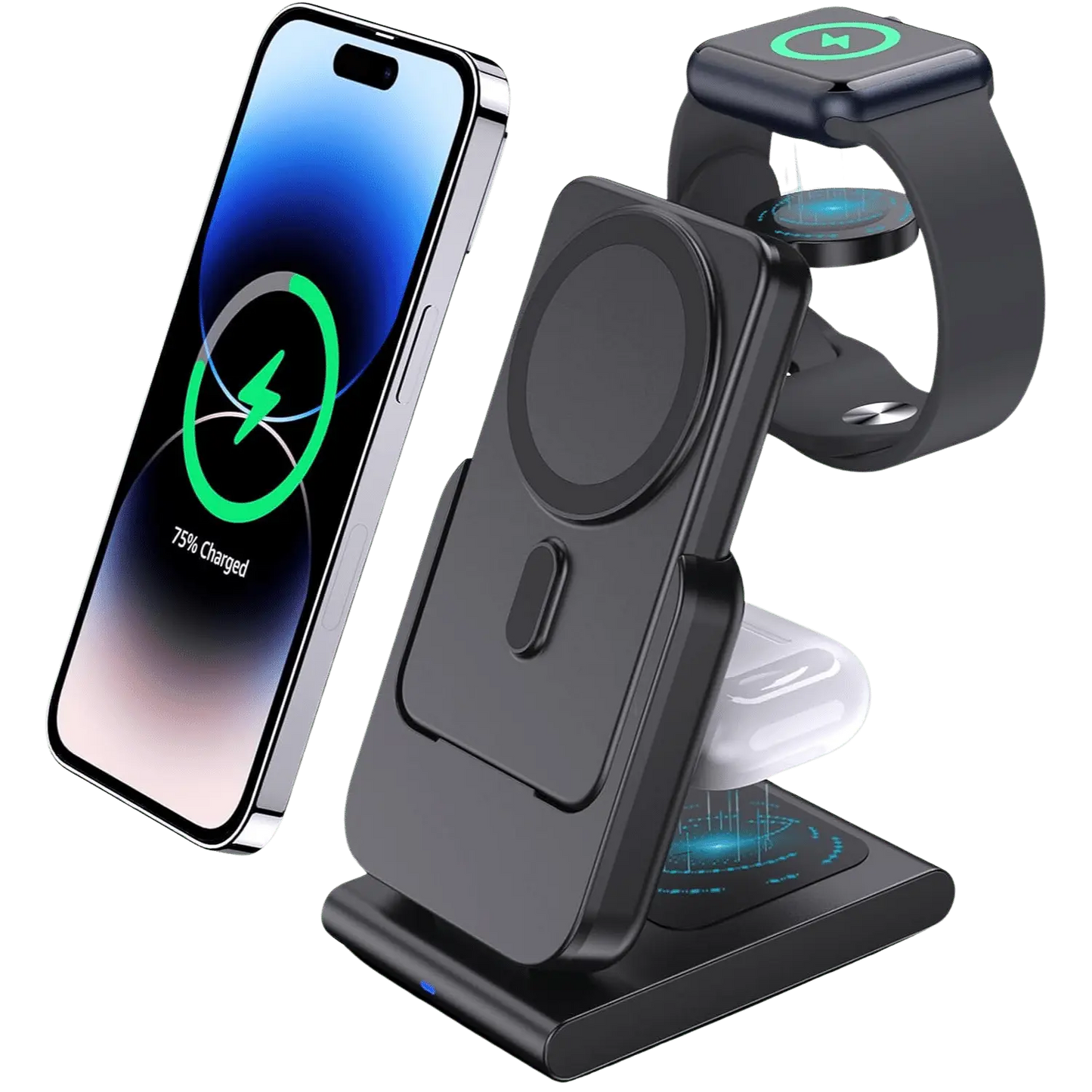 Apple charging station - 3-in-1 Wireless, 5000mAh | Travel-Friendly