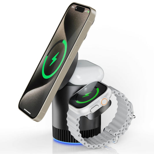 Magnetic Charger - 3-in-1 Wireless | Declutter Desk