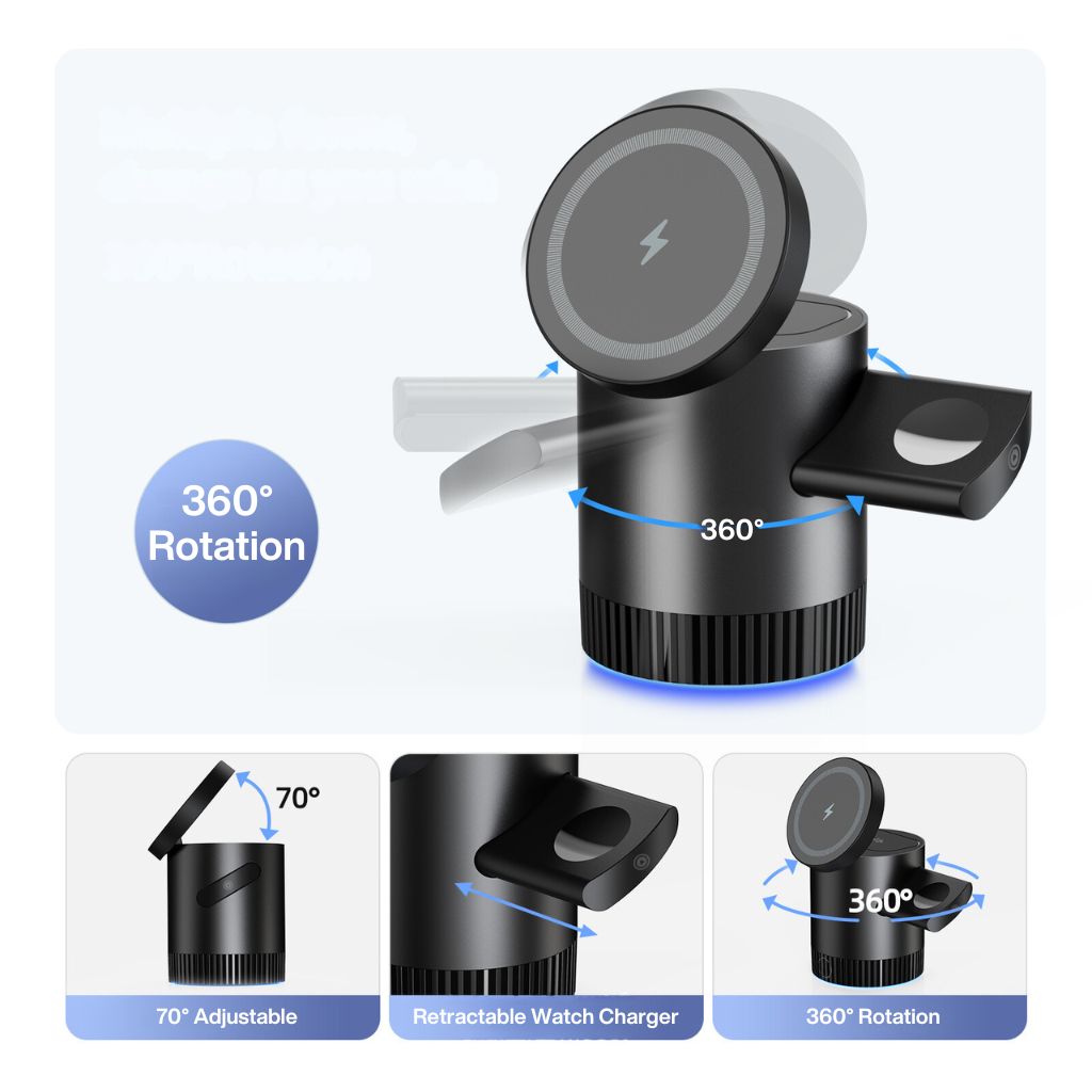 Magnetic Charger - 3-in-1 Wireless | Declutter Desk