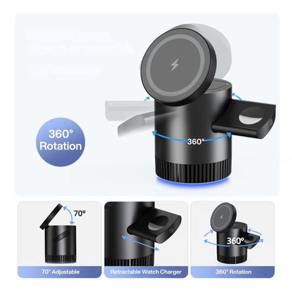 Magnetic Charger - 3-in-1 Wireless | Declutter Desk