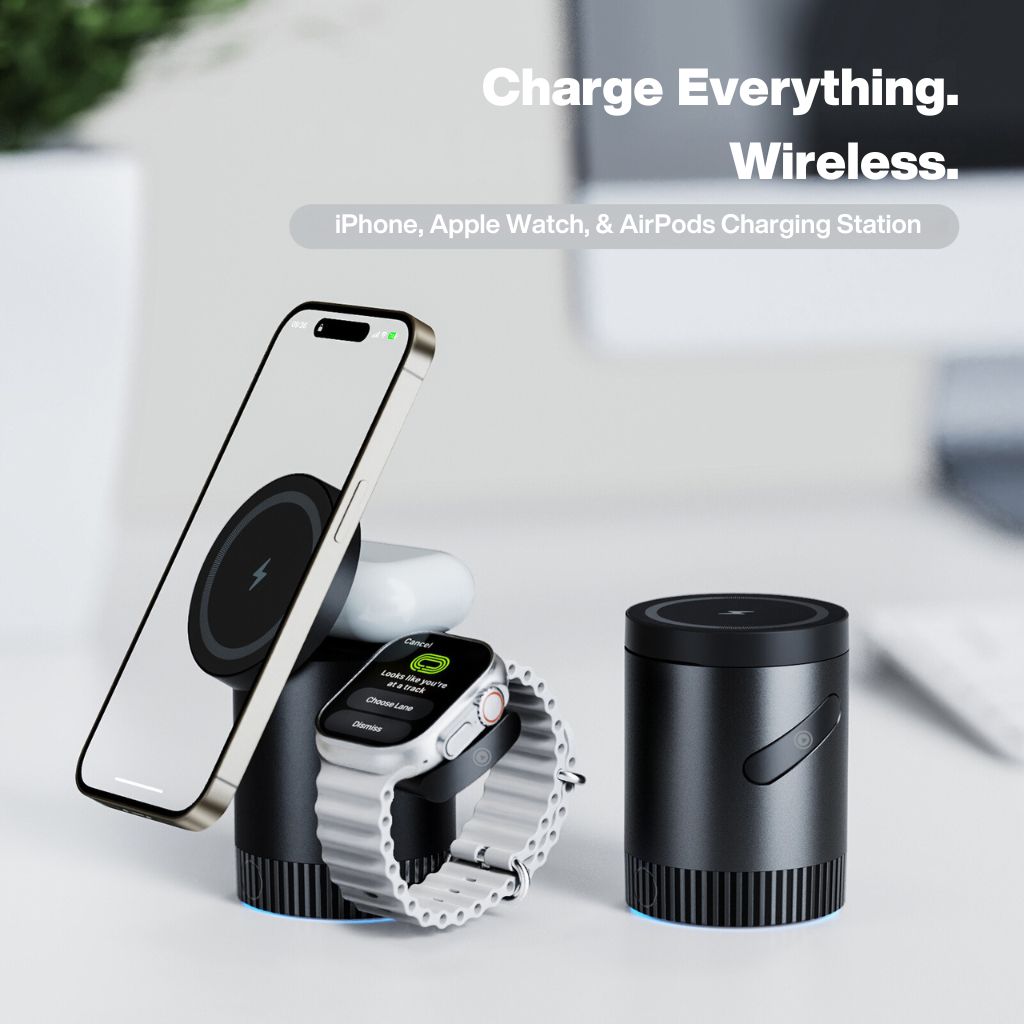 Magnetic Charger - 3-in-1 Wireless | Declutter Desk