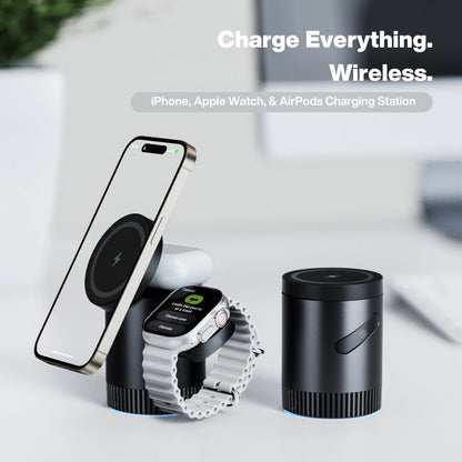 Magnetic Charger - 3-in-1 Wireless | Declutter Desk