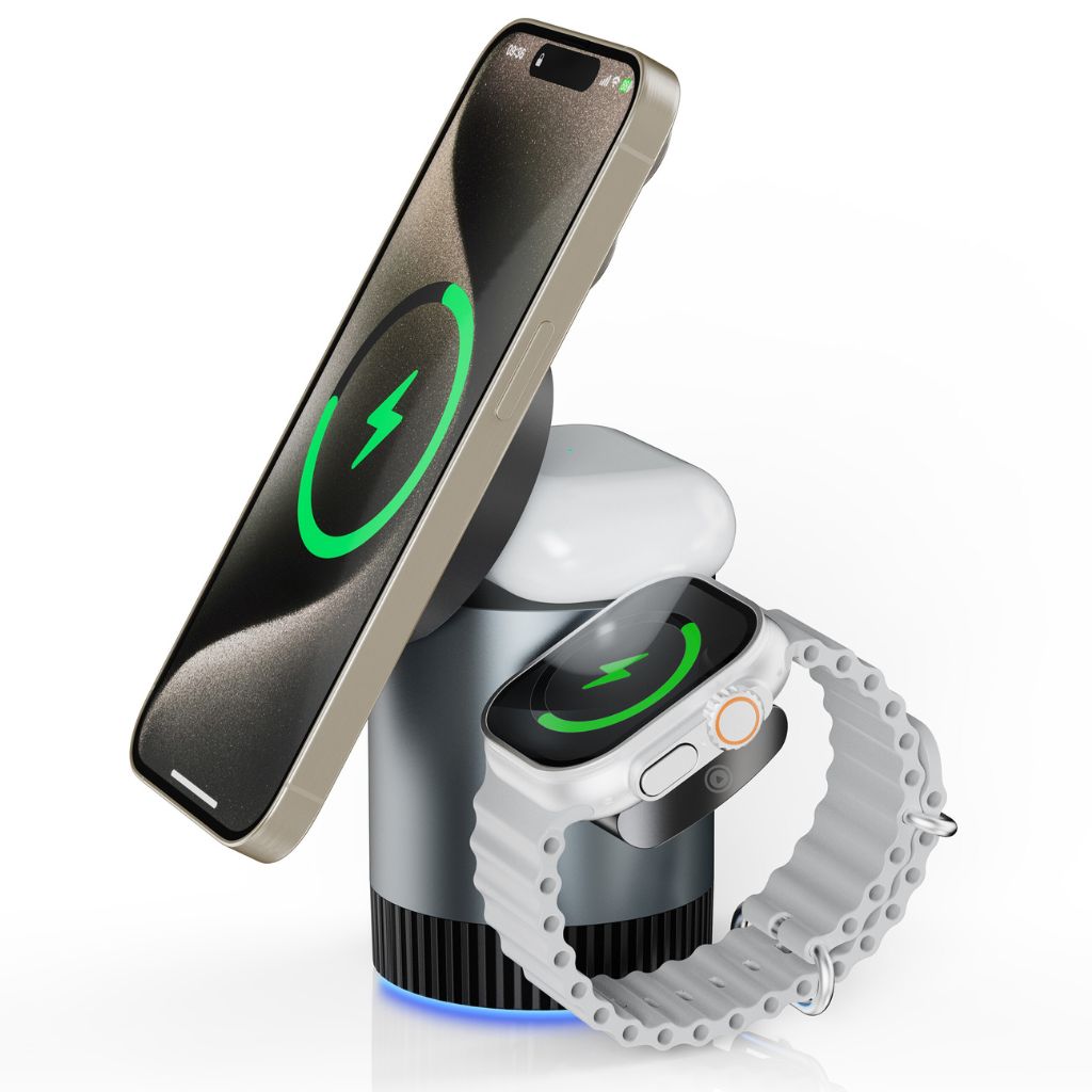 Magnetic Charger - 3-in-1 Wireless | Declutter Desk
