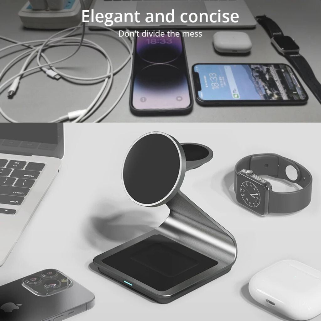 Apple 3-in-1 Magnetic Charger - Wireless, Fast | Declutter Desk