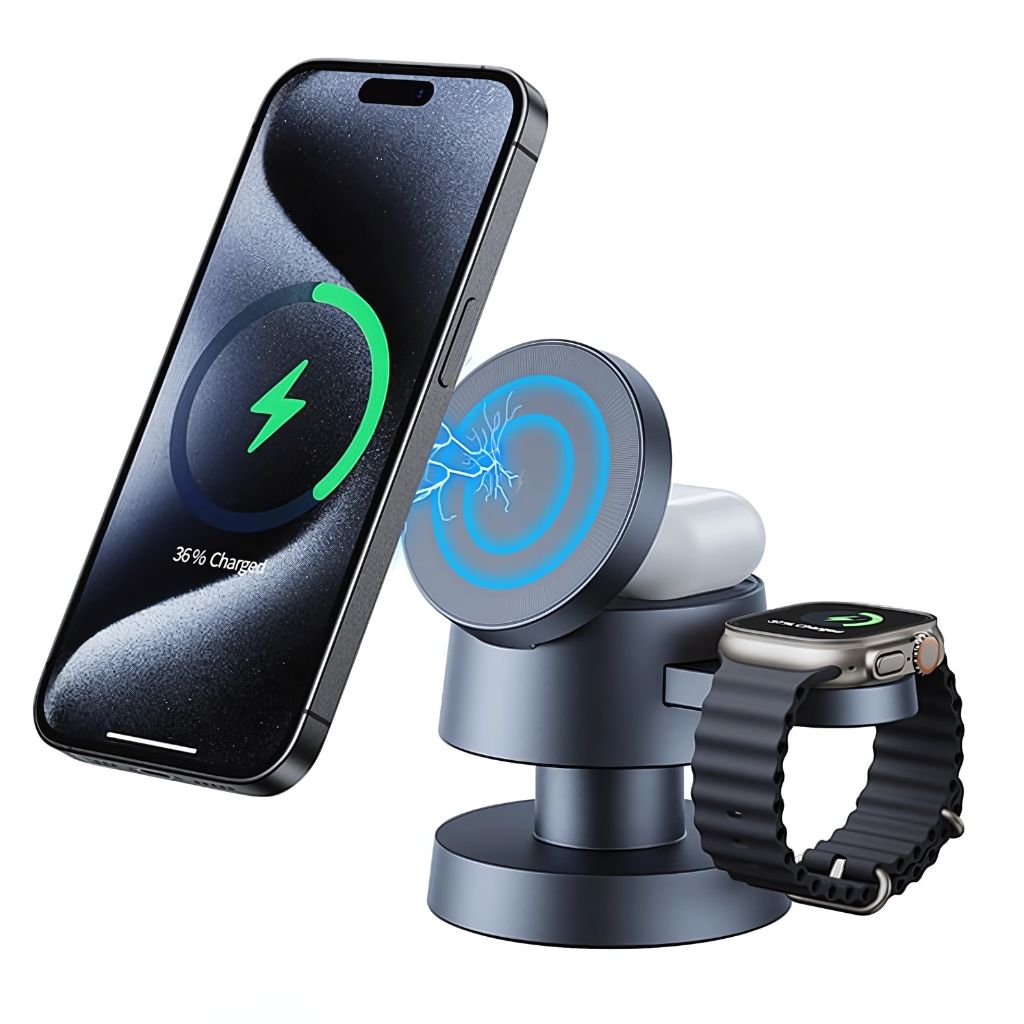 3 in 1 Wireless Charger - Magnetic, Fast Charge | Organised