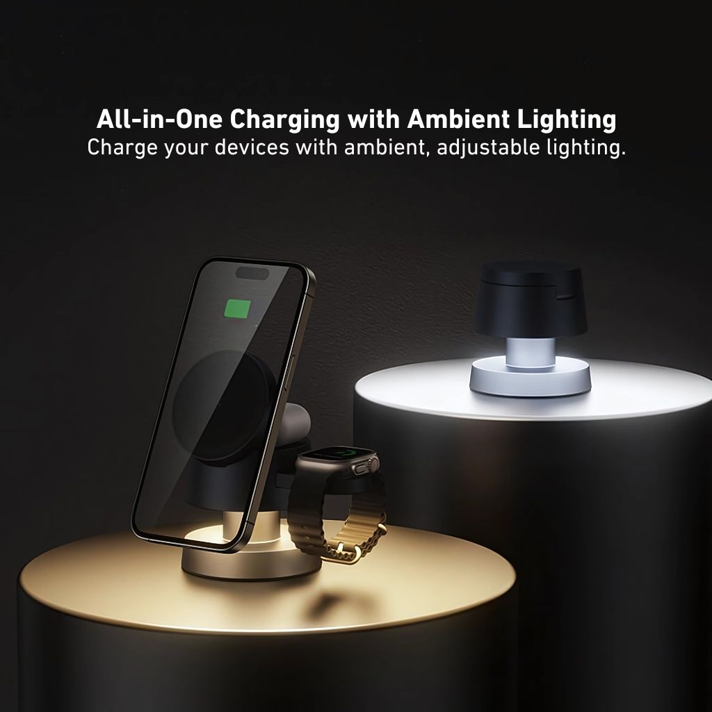 Apple Magnetic Charger - 3-in-1 Fast Wireless | Declutter