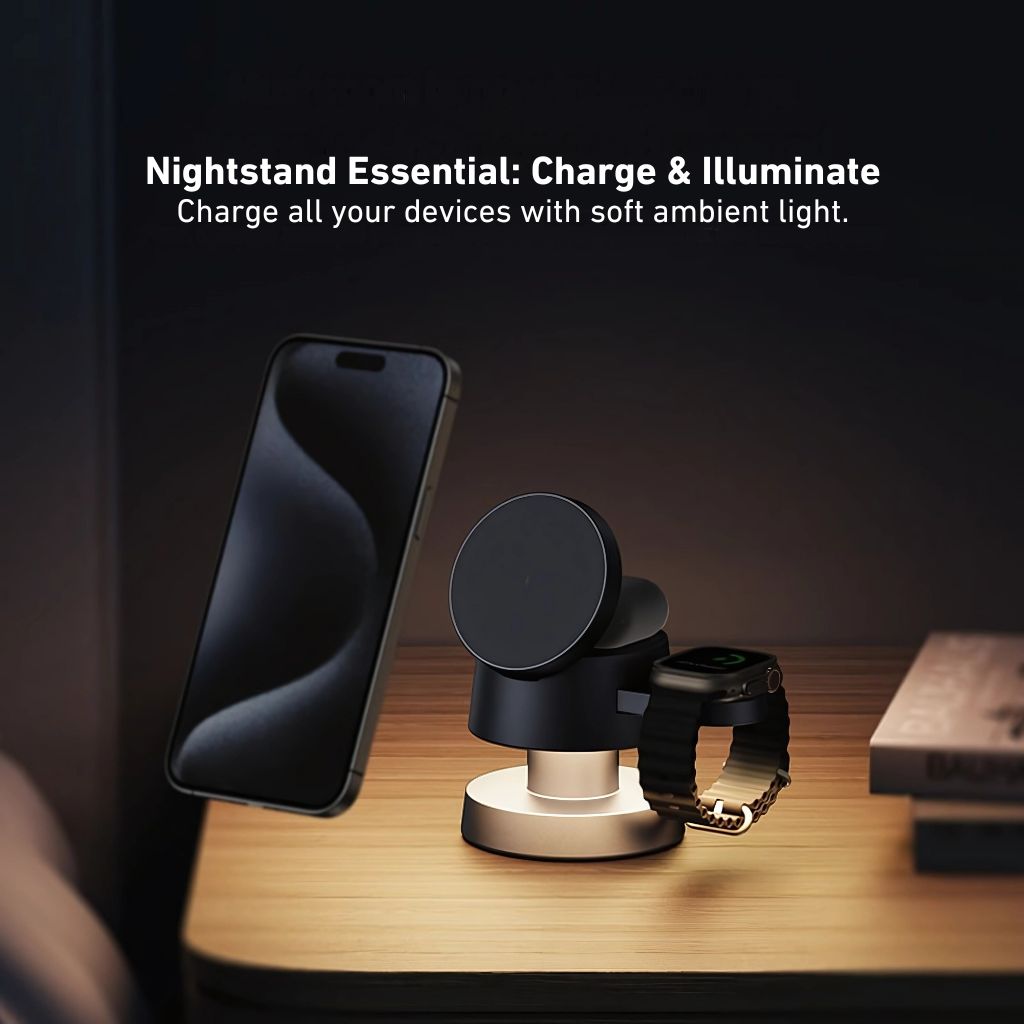 3 in 1 Wireless Charger - Magnetic, Fast Charge | Organised