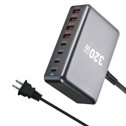320W USB C GaN Charger - 8-Port, Fast Charge | Productivity