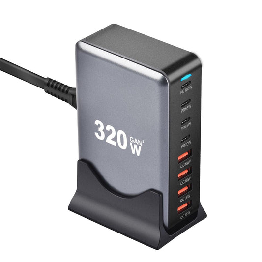 320W USB C GaN Charger - 8-Port, Fast Charge | Productivity