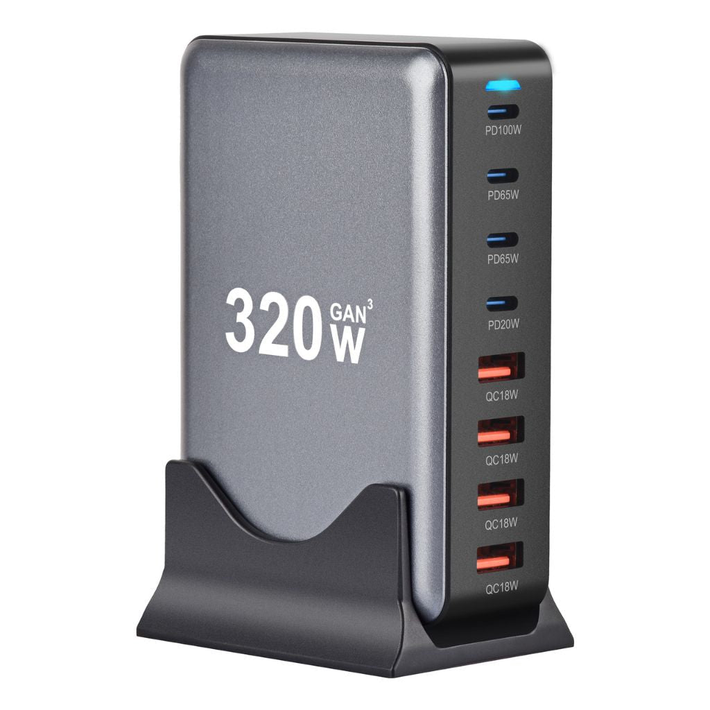 320W USB C GaN Charger - 8-Port, Fast Charge | Productivity