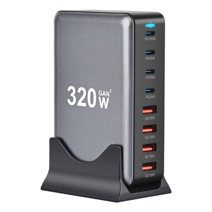 320W USB C GaN Charger - 8-Port, Fast Charge | Productivity
