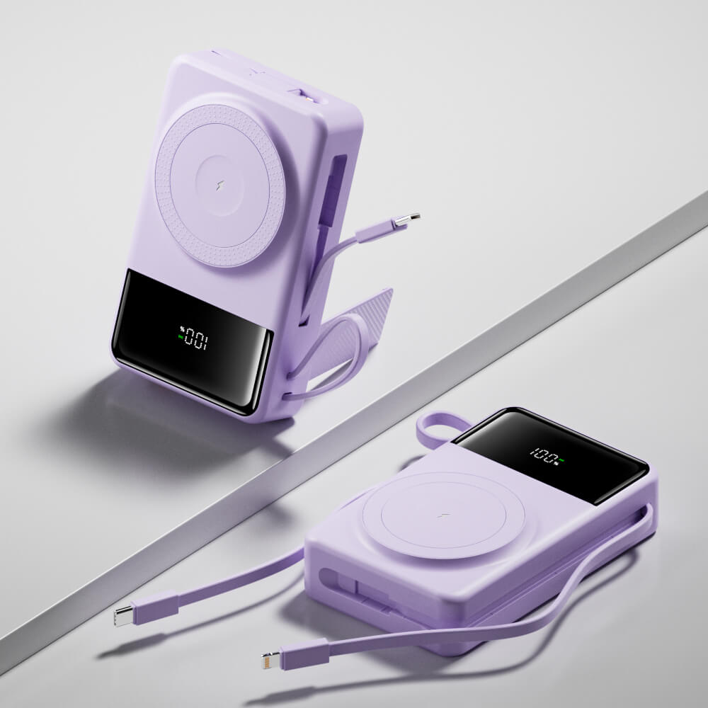MagSafe Power Bank - 10000mAh, Purple | Wireless Charging