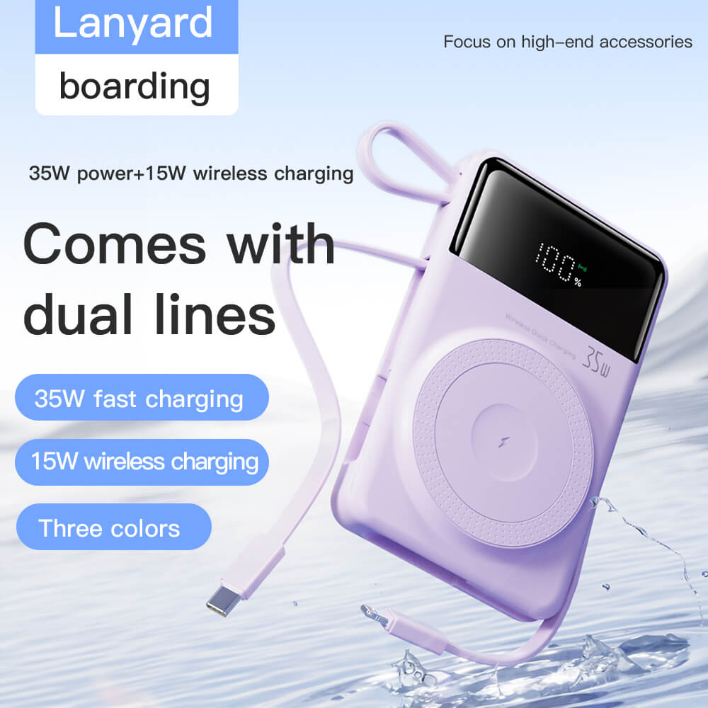 MagSafe Power Bank - 10000mAh, Purple | Wireless Charging