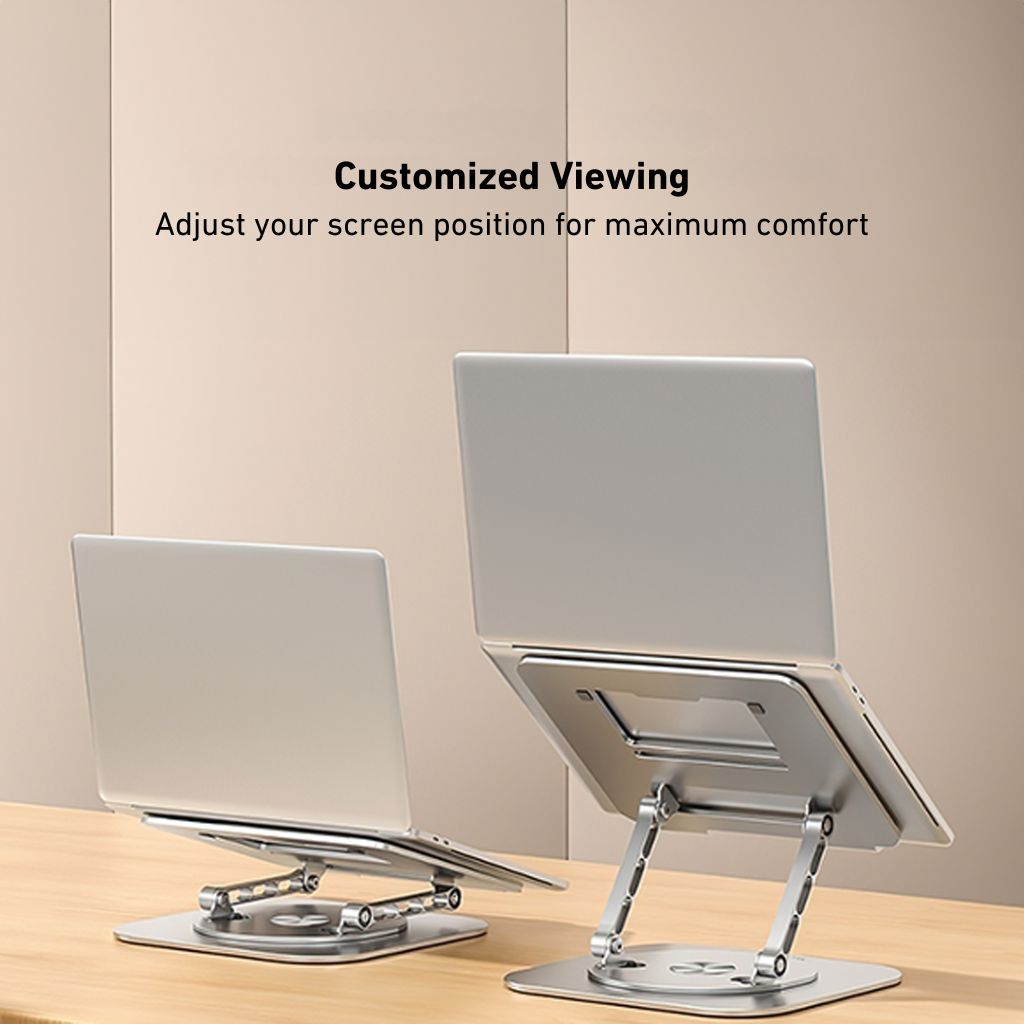 360 Swivel Laptop Stand - Ergonomic Aluminum | Portable