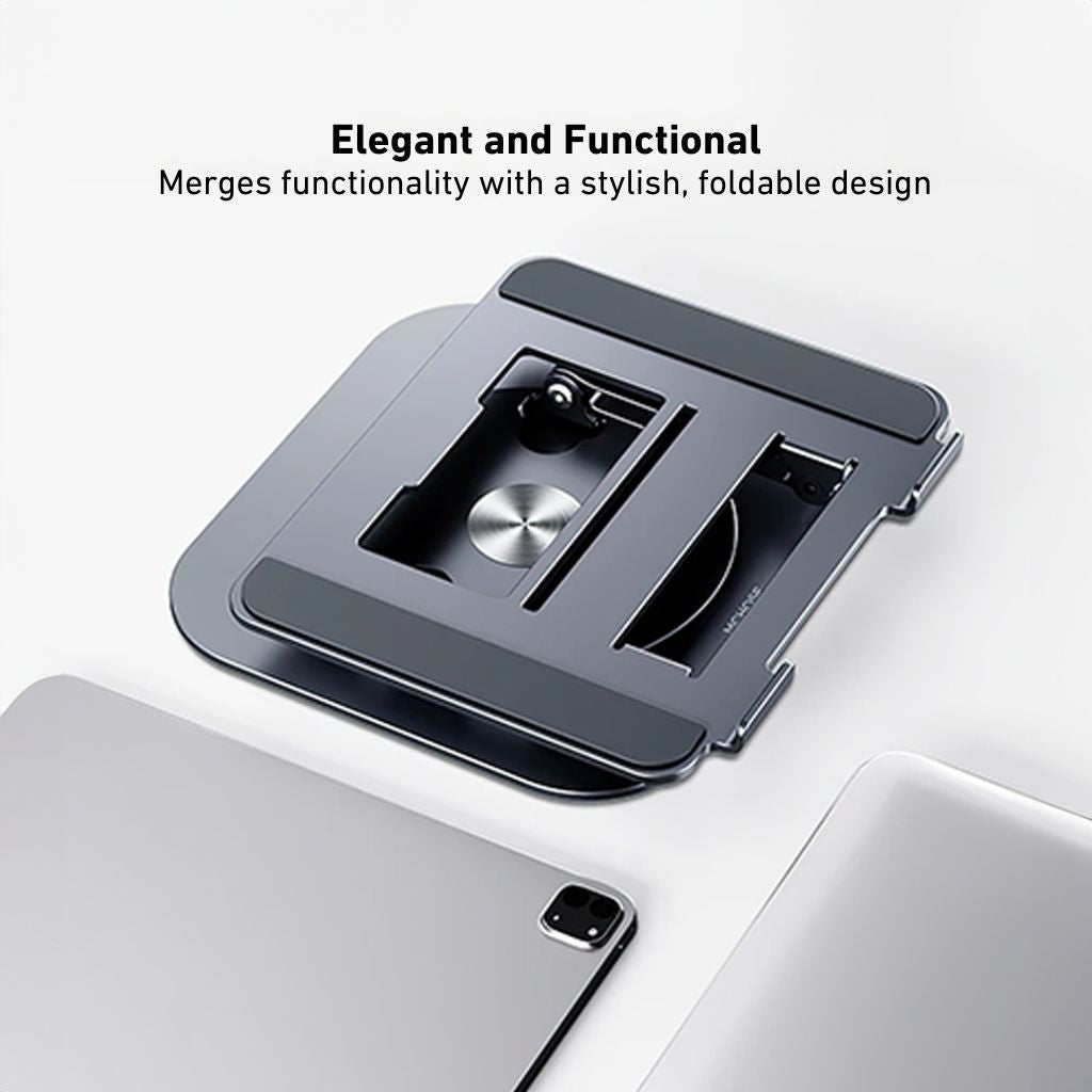 360 Swivel Laptop Stand - Ergonomic Aluminum | Portable