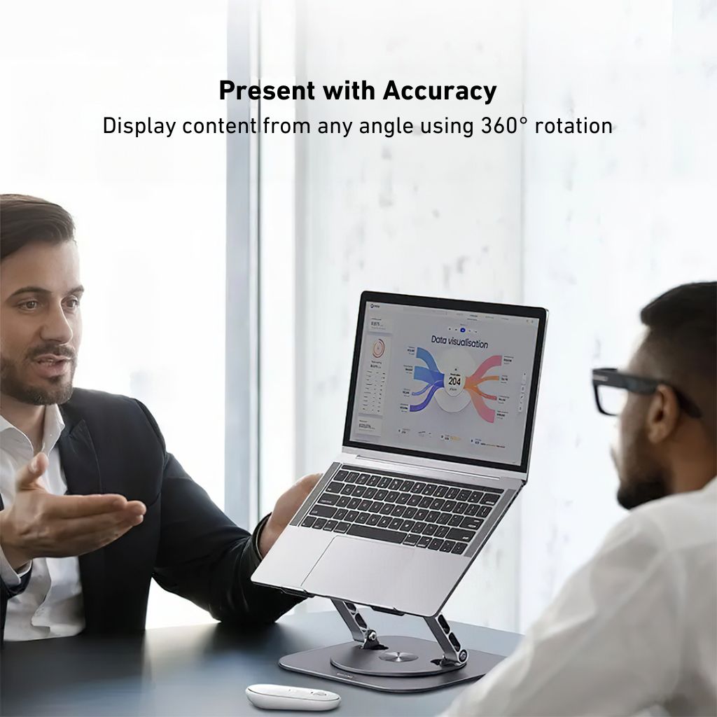 360 Swivel Laptop Stand - Ergonomic Aluminum | Portable