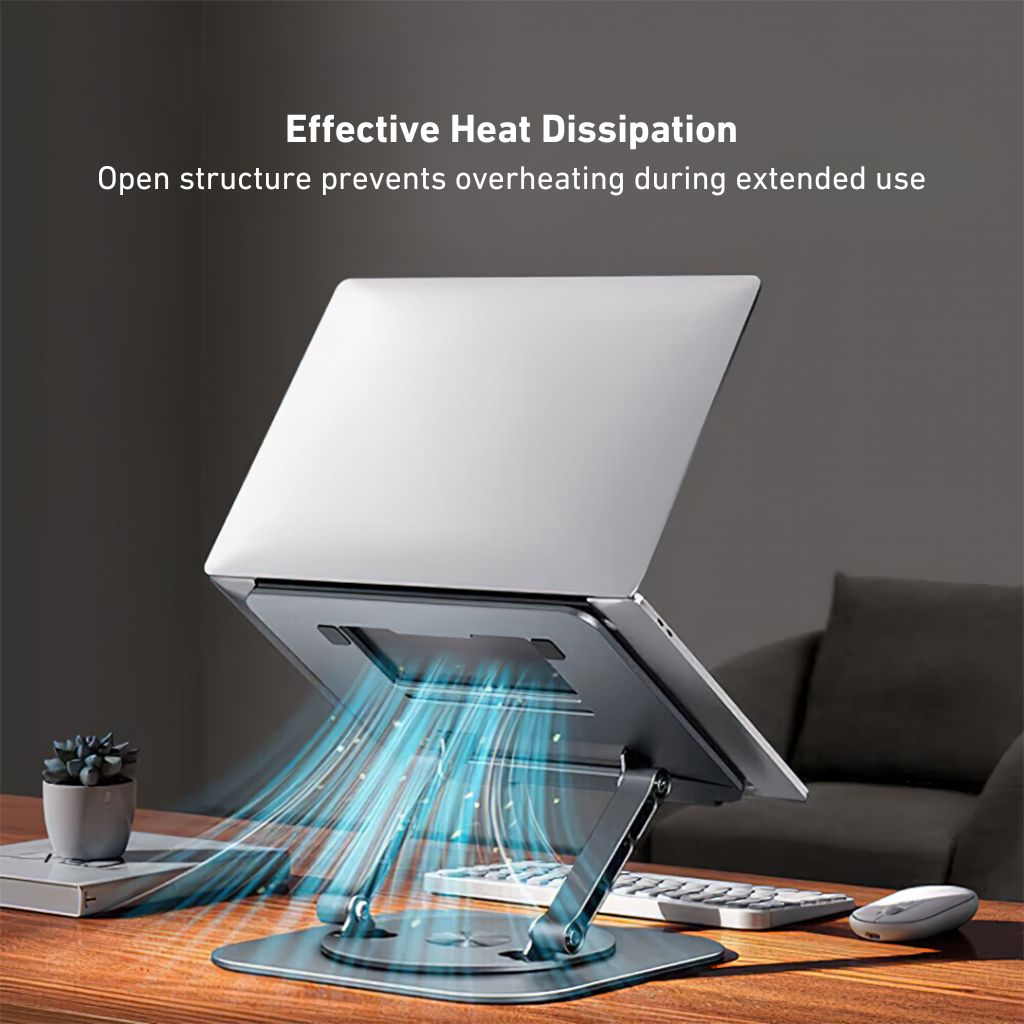 360 Swivel Laptop Stand - Ergonomic Aluminum | Portable