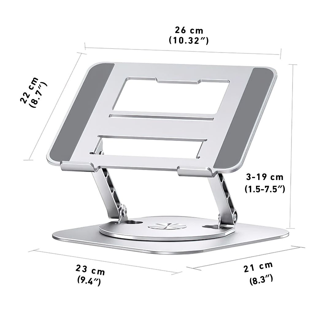 360 Swivel Laptop Stand - Ergonomic Aluminum | Portable