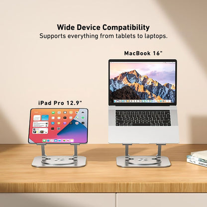 360 Swivel Laptop Stand - Ergonomic Aluminum | Portable