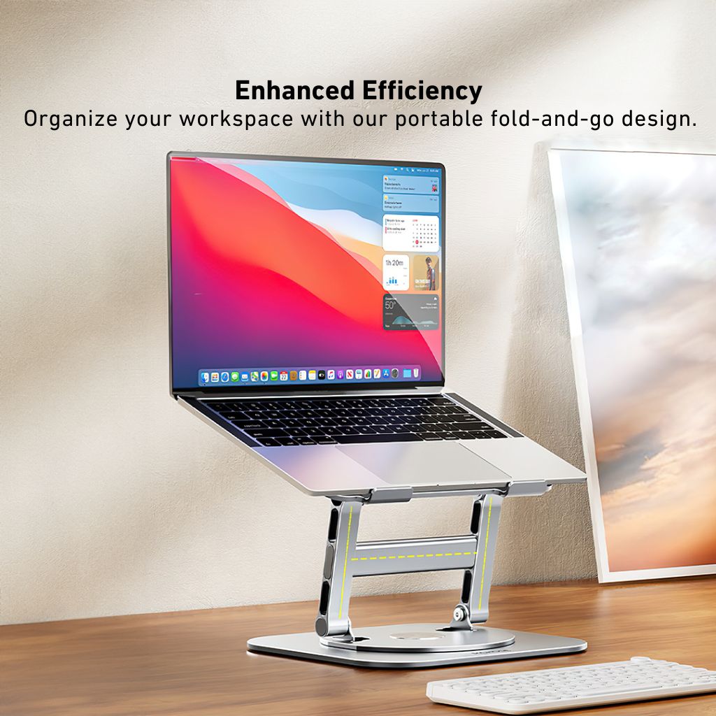 360 Swivel Laptop Stand - Ergonomic Aluminum | Portable