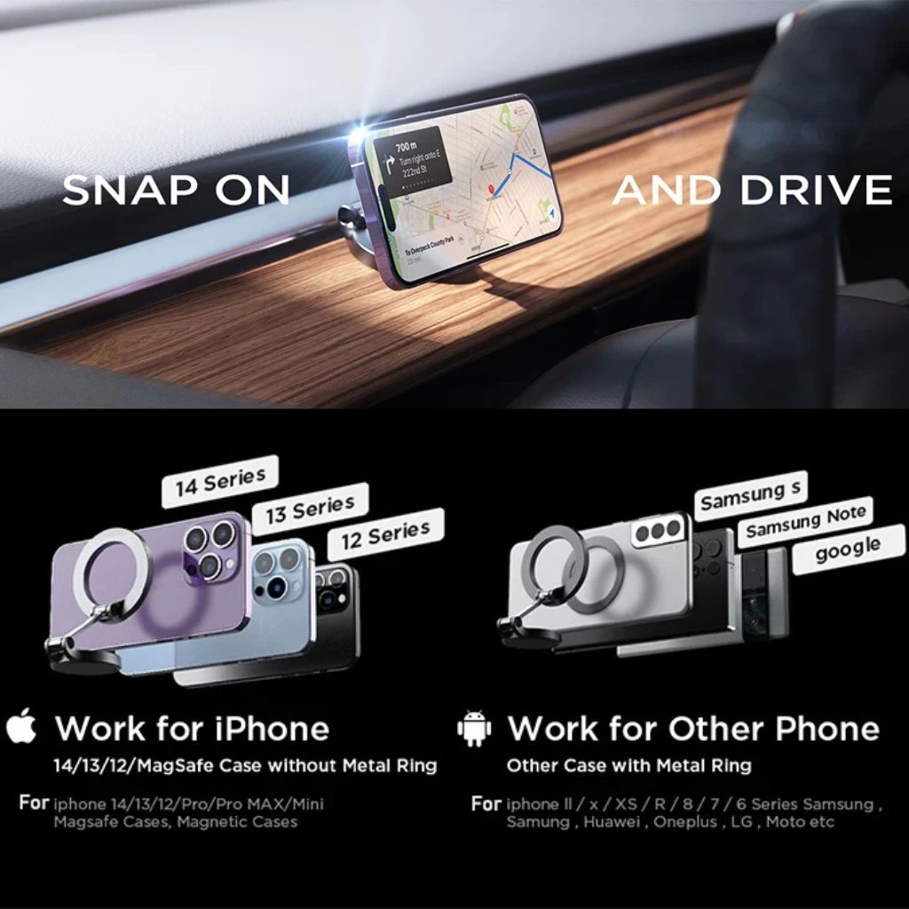 Magnetic Car Phone Holder - 360° Foldable | Safe Drive