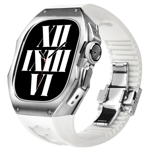 Titanium Apple Watch Ultra Case - Silver, Robust | Luxury