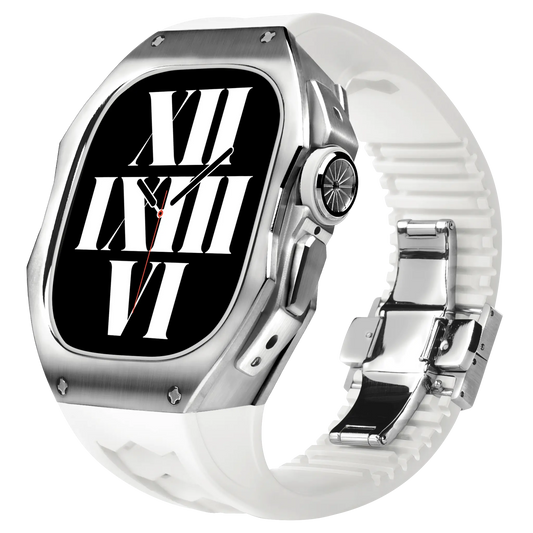Titanium Apple Watch Ultra Case - Silver, Robust | Luxury