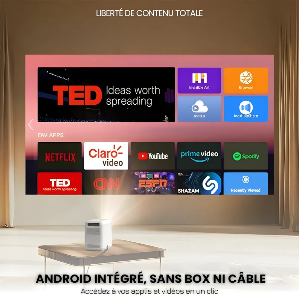 Portable Android Projector - HD, Auto Focus | Cinema Anywhere