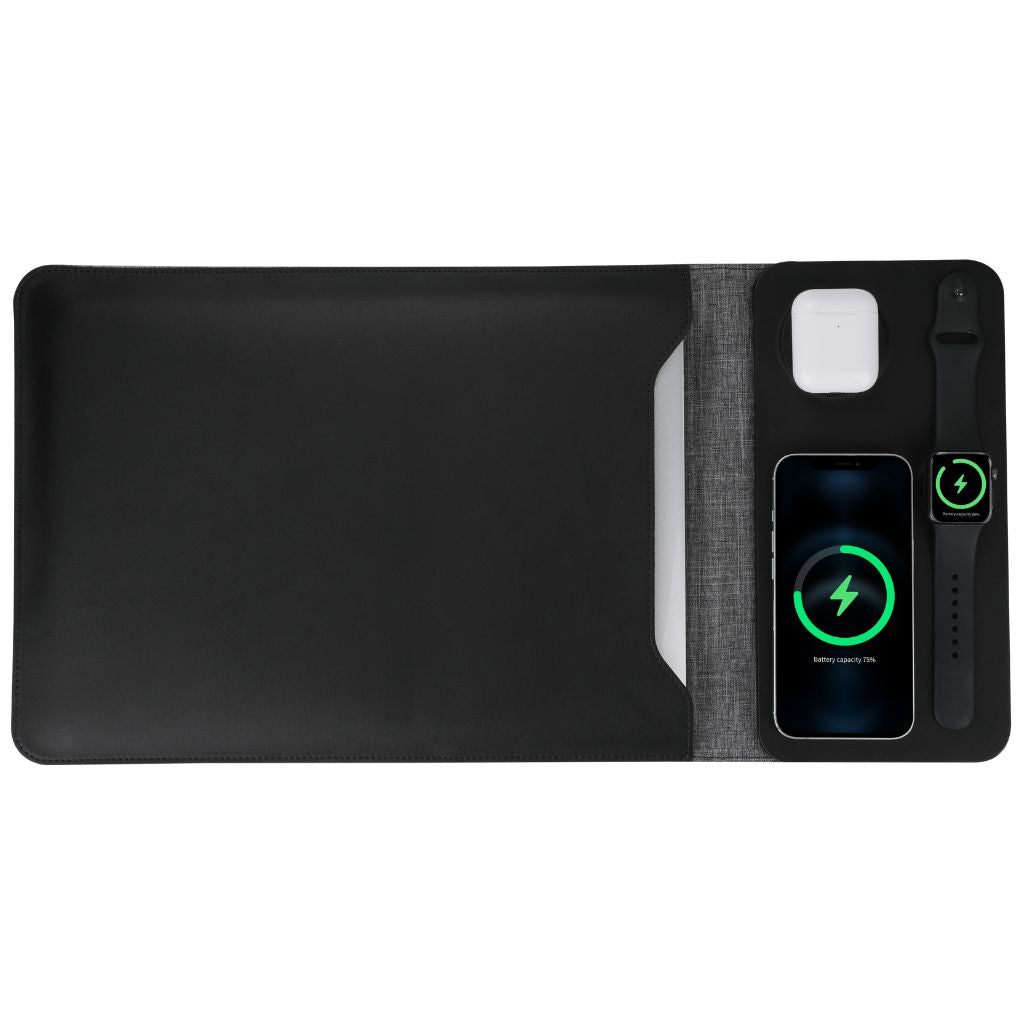 MagSafe Laptop Sleeve - Vegan Leather, Wireless Charging | Productivity