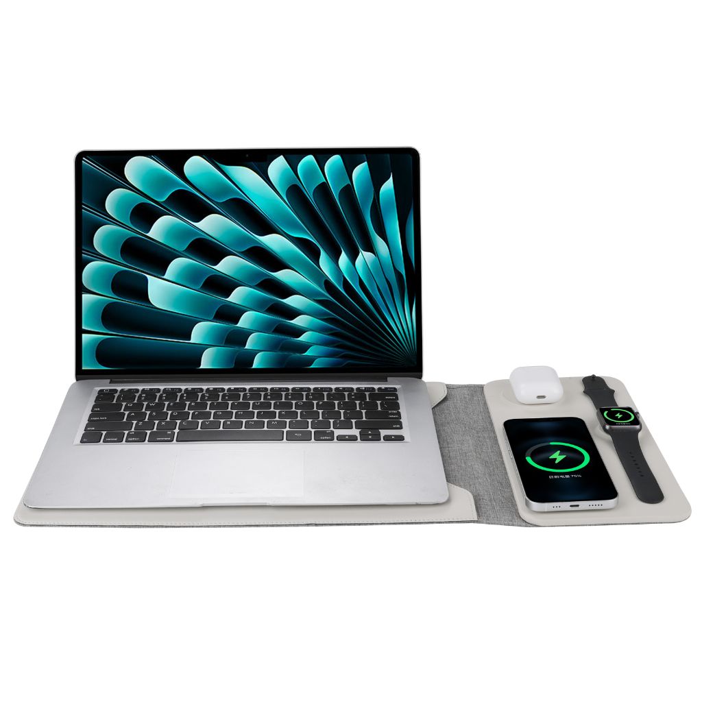 MagSafe Laptop Sleeve - Vegan Leather, Wireless Charging | Productivity
