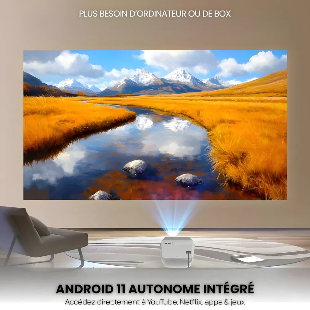 Smart Portable Projector - 1080p, Android 11 | Cinema Anywhere