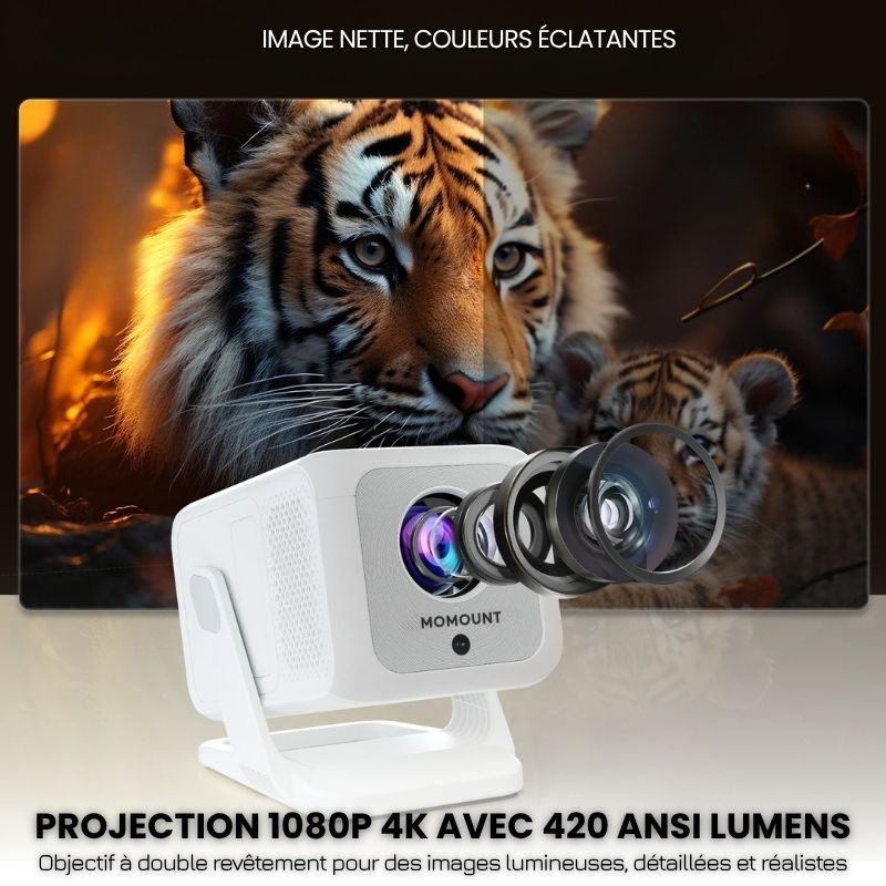 Portable Full HD Projector - Android 11, Wi-Fi 6 | Immersive Cinema