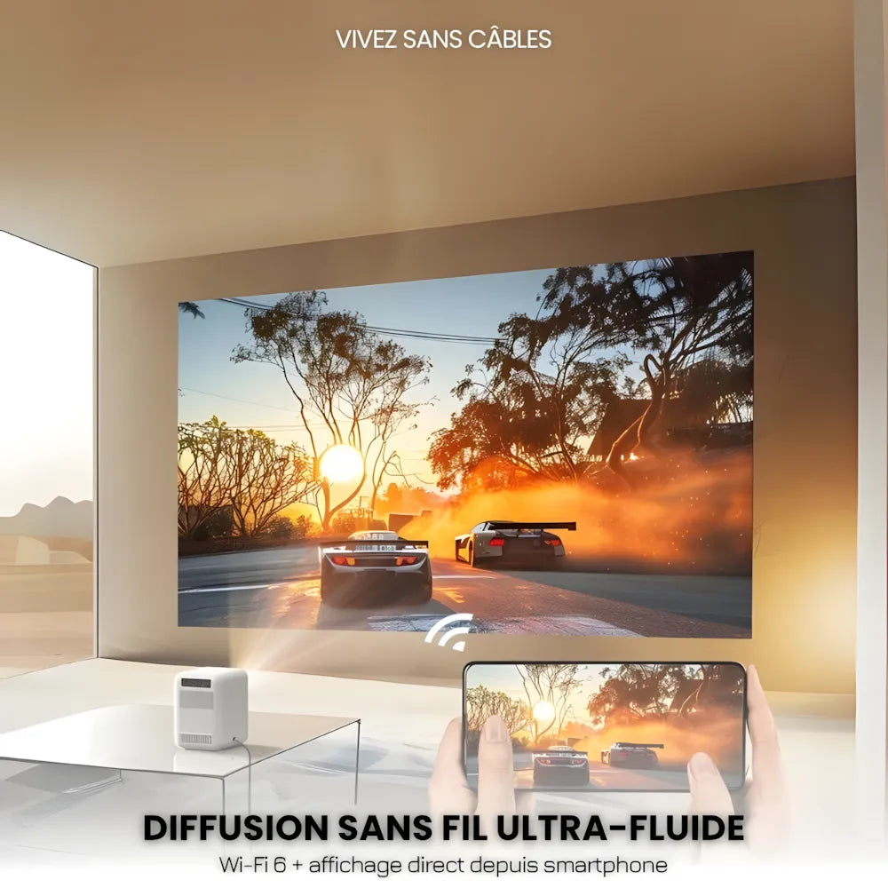 Portable Android Projector - HD, Auto Focus | Cinema Anywhere